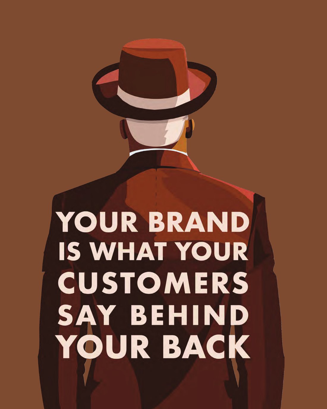 Illustration — your brand is what your customers say behind your back