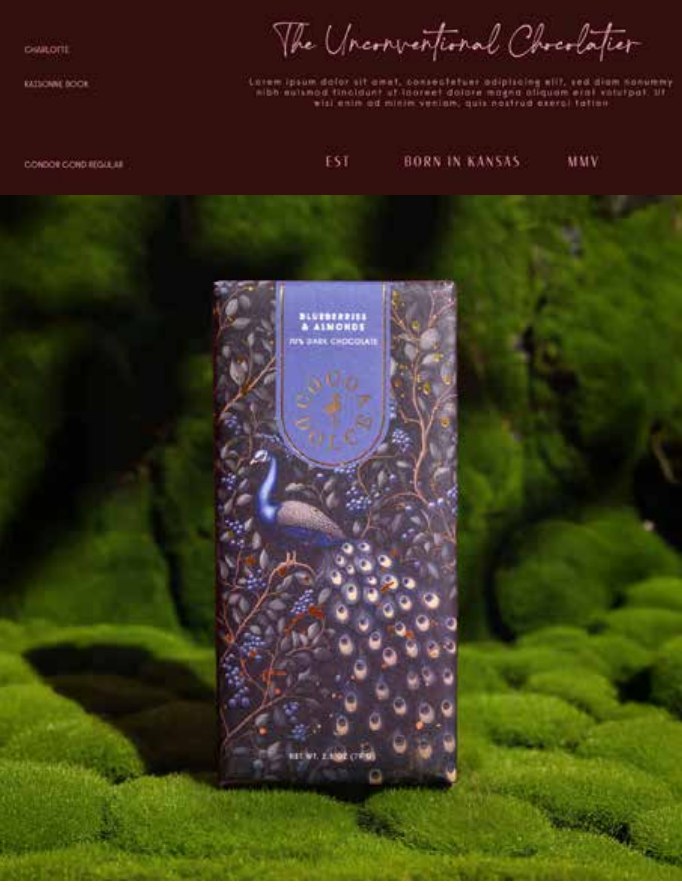 Cocoa Dolce chocolate packaging